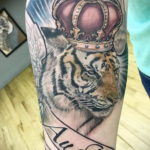 tiger tattoo with crown 08.12.2019 №009 -tattoo crown- tattoovalue.net