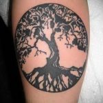 tree tattoo in a circle 07.01.2020 №021 -circle tattoo- tattoovalue.net