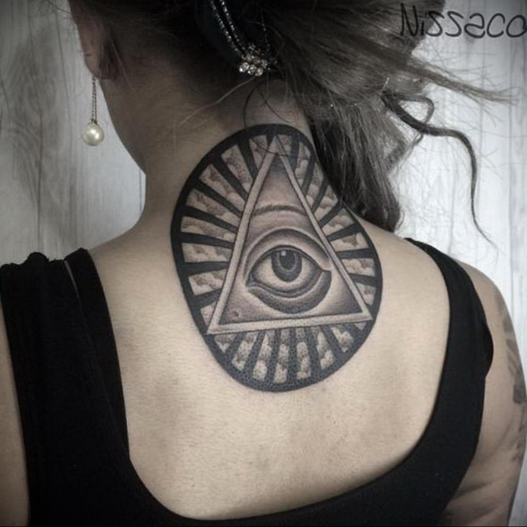 triangle tattoo with circle  №017 -circle tattoo  