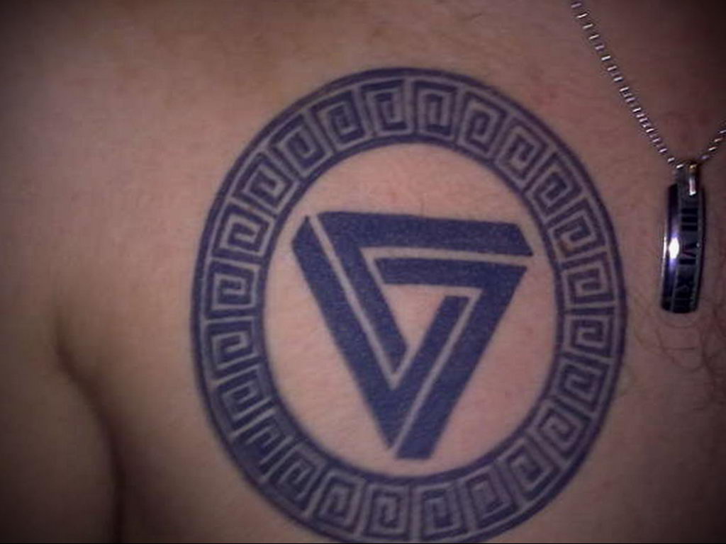 triangle tattoo with circle 07.01.2020 №016 -circle tattoo- tattoovalue.net