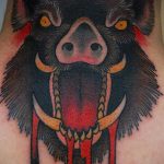 wild boar face tattoo 01.02.2020 №022 -boar tattoo- tattoovalue.net