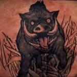 wild boar face tattoo 01.02.2020 №030 -boar tattoo- tattoovalue.net