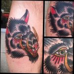 wild boar face tattoo 01.02.2020 №038 -boar tattoo- tattoovalue.net
