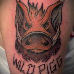 wild boar face tattoo 01.02.2020 №070 -boar tattoo- tattoovalue.net
