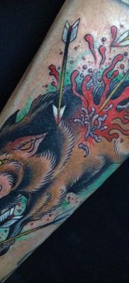 wild boar tattoo 01.02.2020 №052 -boar tattoo- tattoovalue.net
