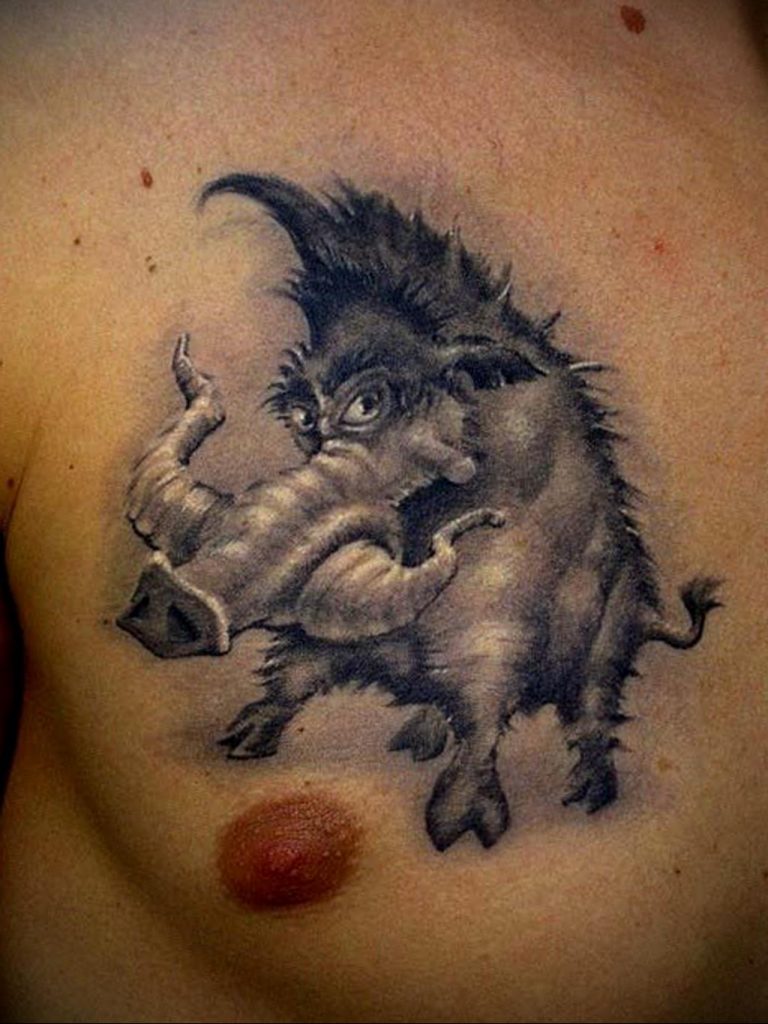 wild boar tattoo 01.02.2020 №077 -boar tattoo- tattoovalue.net