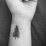 tattoo fir tree on hand 25.11.2019 №005 -tattoo spruce- tattoovalue.net