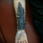 tattoo fir tree on hand 25.11.2019 №015 -tattoo spruce- tattoovalue.net