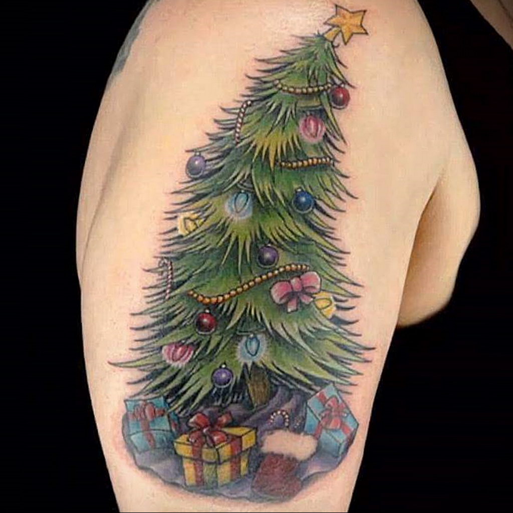30 Christmas Tree Tattoo Ideas For Men  Evergreen Designs  Christmas  tattoo Tree tattoo Tree tattoo designs