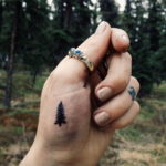 tattoo fir tree on hand 25.11.2019 №034 -tattoo spruce- tattoovalue.net