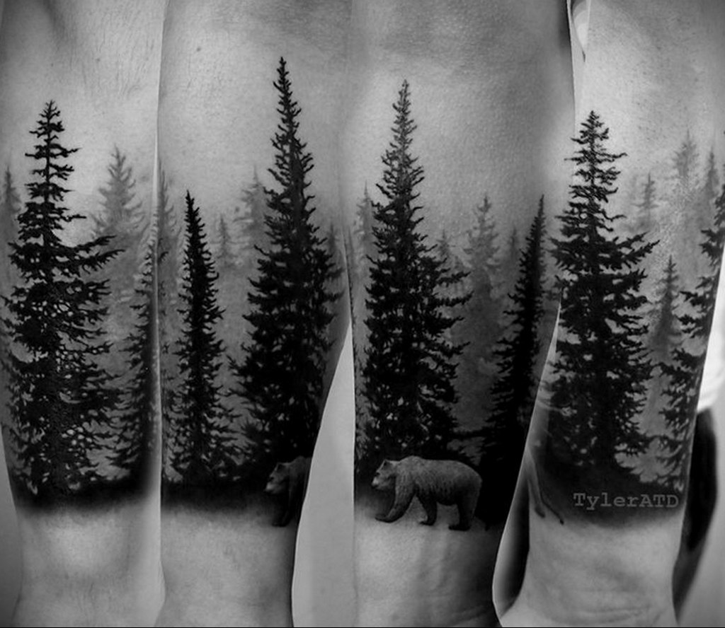 Forest Bear Tattoo  Etsy