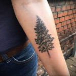 tattoo fir tree on hand 25.11.2019 №1027 -tattoo spruce- tattoovalue.net