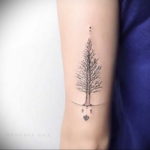 tattoo fir tree on hand 25.11.2019 №1045 -tattoo spruce- tattoovalue.net