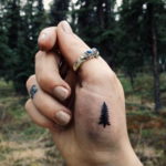 tattoo fir tree on hand 25.11.2019 №009 -tattoo spruce- tattoovalue.net