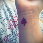 tattoo fir tree on hand 25.11.2019 №013 -tattoo spruce- tattoovalue.net