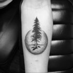 tattoo fir tree on hand 25.11.2019 №022 -tattoo spruce- tattoovalue.net