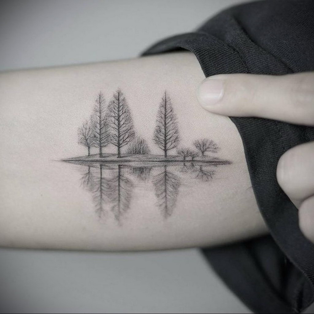 tattoo fir tree on hand 25.11.2019 №043 -tattoo spruce- tattoovalue.net