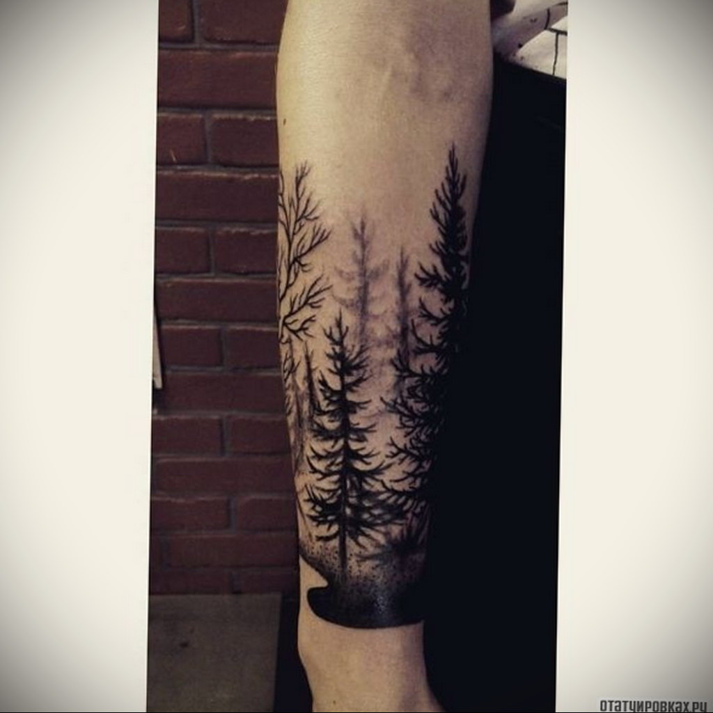 tattoo fir tree on hand 25.11.2019 №1003 -tattoo spruce- tattoovalue.net