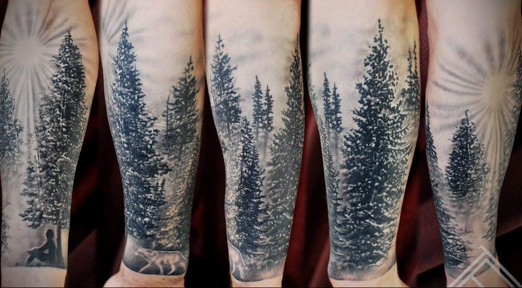 tattoo fir tree on hand 25.11.2019 №1007 -tattoo spruce- tattoovalue.net