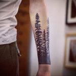 tattoo fir tree on hand 25.11.2019 №1056 -tattoo spruce- tattoovalue.net