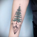 tattoo fir tree on hand 25.11.2019 №1058 -tattoo spruce- tattoovalue.net
