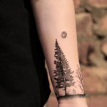 tattoo fir tree on hand 25.11.2019 №1067 -tattoo spruce- tattoovalue.net