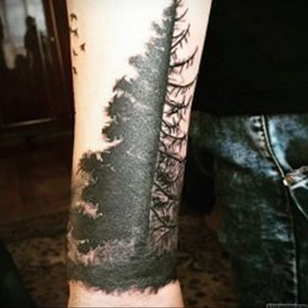 tattoo fir tree on hand 25.11.2019 №1068 -tattoo spruce- tattoovalue.net