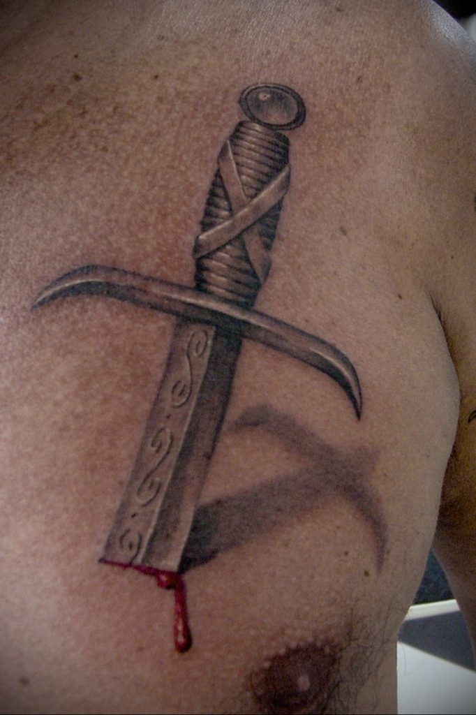 chest dagger tattoo 27.12.2019 №006 -dagger tattoo- tattoovalue.net