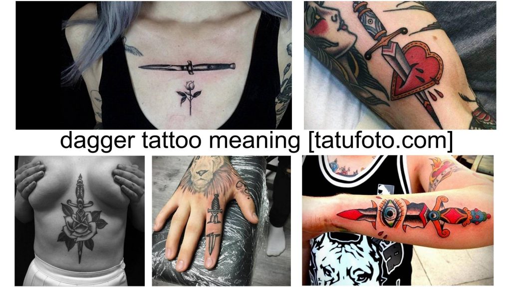 Dagger tattoo meaning: facts, features, photo examples, sketches