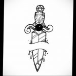 dagger tattoo sketch 27.12.2019 №051 -dagger tattoo- tattoovalue.net
