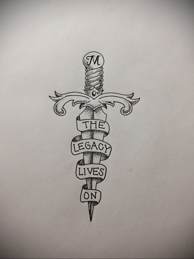 dagger tattoo sketch 27.12.2019 №001 -dagger tattoo- tattoovalue.net