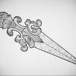 dagger tattoo sketch 27.12.2019 №003 -dagger tattoo- tattoovalue.net