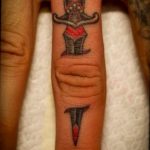 finger dagger tattoo 27.12.2019 №031 -dagger tattoo- tattoovalue.net