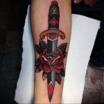 forearm dagger tattoo 27.12.2019 №004 -dagger tattoo- tattoovalue.net