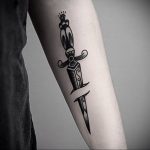 forearm dagger tattoo 27.12.2019 №011 -dagger tattoo- tattoovalue.net