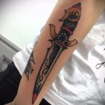 forearm dagger tattoo 27.12.2019 №012 -dagger tattoo- tattoovalue.net