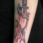 forearm dagger tattoo 27.12.2019 №015 -dagger tattoo- tattoovalue.net