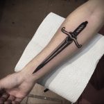 forearm dagger tattoo 27.12.2019 №033 -dagger tattoo- tattoovalue.net