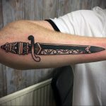 forearm dagger tattoo 27.12.2019 №040 -dagger tattoo- tattoovalue.net