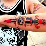 forearm dagger tattoo 27.12.2019 №042 -dagger tattoo- tattoovalue.net