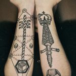 forearm dagger tattoo 27.12.2019 №049 -dagger tattoo- tattoovalue.net