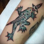 forearm dagger tattoo 27.12.2019 №072 -dagger tattoo- tattoovalue.net