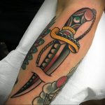 forearm dagger tattoo 27.12.2019 №076 -dagger tattoo- tattoovalue.net