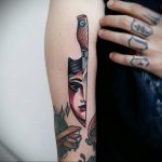 girl with a dagger tattoo 27.12.2019 №002 -dagger tattoo- tattoovalue.net