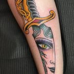 girl with a dagger tattoo 27.12.2019 №004 -dagger tattoo- tattoovalue.net