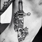 girl with a dagger tattoo 27.12.2019 №005 -dagger tattoo- tattoovalue.net