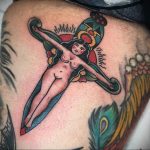 girl with a dagger tattoo 27.12.2019 №014 -dagger tattoo- tattoovalue.net