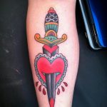 heart tattoo with dagger 27.12.2019 №004 -dagger tattoo- tattoovalue.net