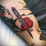 heart tattoo with dagger 27.12.2019 №003 -dagger tattoo- tattoovalue.net