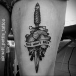 heart tattoo with dagger 27.12.2019 №009 -dagger tattoo- tattoovalue.net